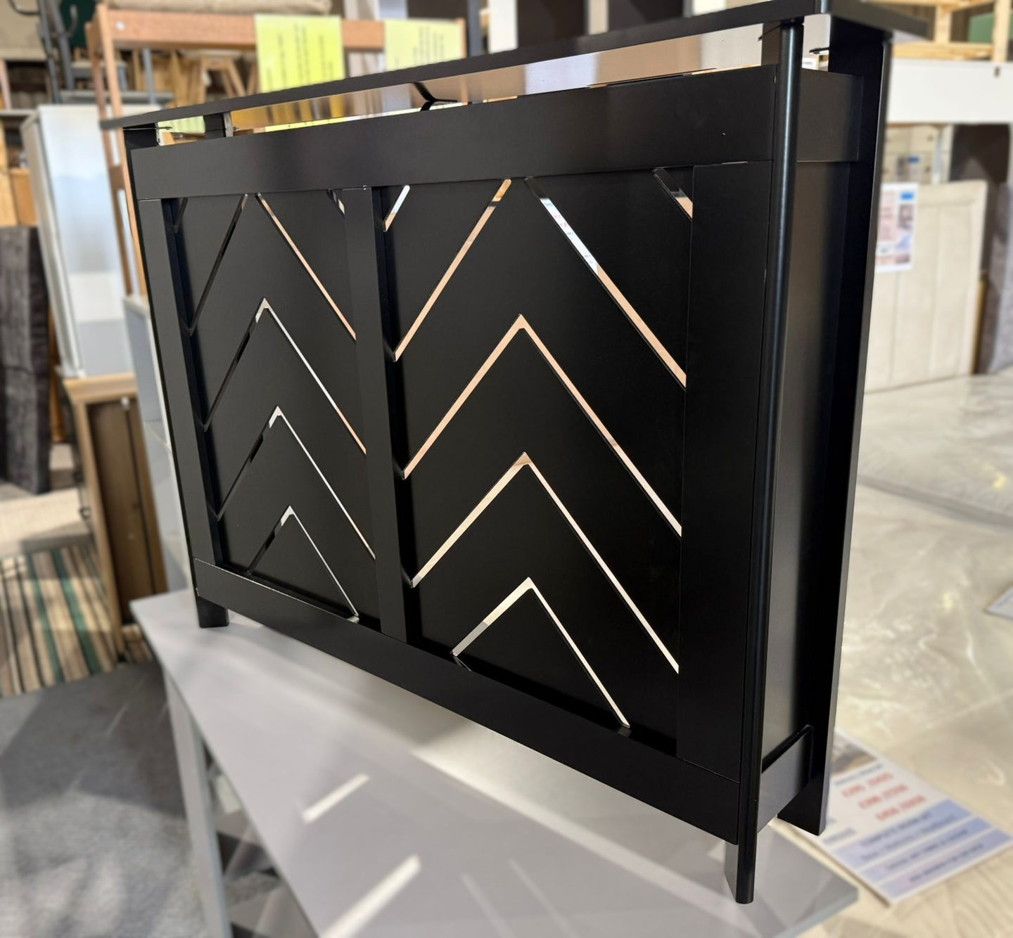Habitat Chevron Small Radiator Cover - Black